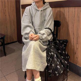 Oversized Lettering Long-sleeve Sweatshirt Dress