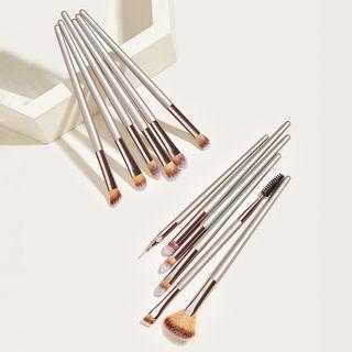 Set Of 12: Eye Makeup Brush Set Of 12 - Gg0720 - Silver - One Size