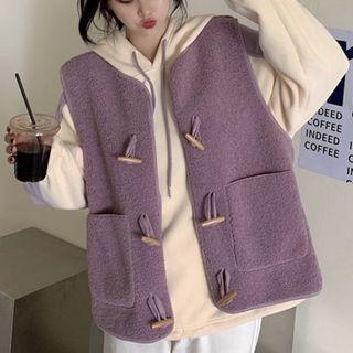 Fleece Toggle Vest / Two-tone Hoodie