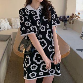 Floral Mini A-line Polo Dress