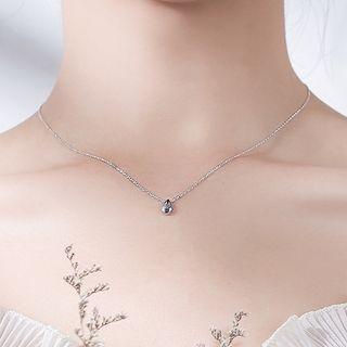 925 Sterling Silver Droplet Pendant Necklace