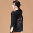 Letter Denim Hoodie