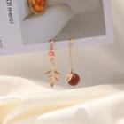 Non-matching Bead & Leaf Dangle Earring