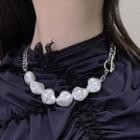 Beaded Chain Necklace White - One Size