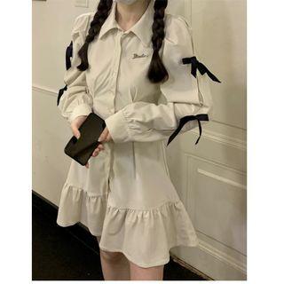 Mini Shirt Dress Off-white - One Size
