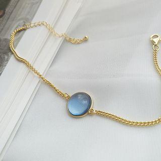 925 Sterling Silver Crystal Bracelet As Shown In Figure - One Size