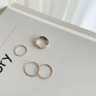 Slim Stacking Ring Set Of 4 Gold - One Size