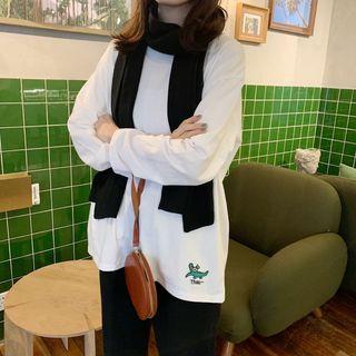 Long-sleeve Alligator Embroidered T-shirt