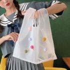Pom Pom Accent Transparent Shopper Bag
