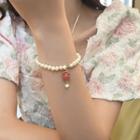 Faux Gemstone Freshwater Pearl Bracelet White - One Size