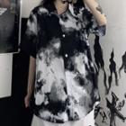 Tie-dye Short Sleeve Shirt As Shown In Figure - One Size