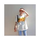 Short-sleeve Floral Appliqu  T-shirt