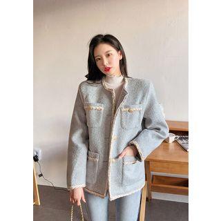 Tweed-trim Pastel Boucl  Jacket