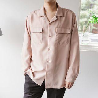 Plus Size Open-placket Shirt
