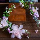 Wedding Set: Branches Headband + Earring Headband & Earring - Pink - One Size