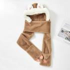Wings Hooded Scarf Khaki - One Size