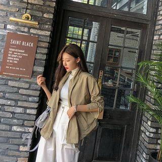 Funnel-neck Lightweight Zip Jacket
