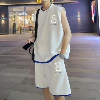 Set: Sleeveless Bear T-shirt + Shorts