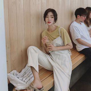 Cropped Straight Leg Dungarees