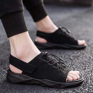 Drawcord Mesh Sandals