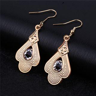 Glass Bead Drop Earring 1 Pair - Gold - One Size