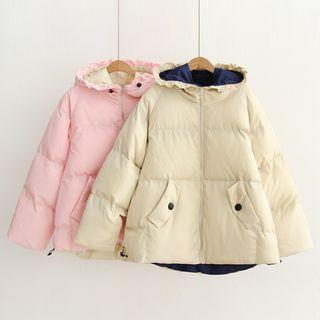 Frilled Hood Padded Jacket