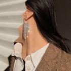 Rhinestone Fringed Earring 1 Pair - Stud Earring - One Size