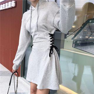 Lace-up Side Hooded Dress