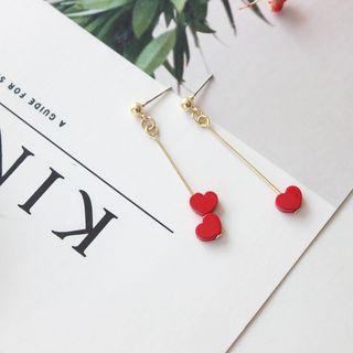 Non-matching Acrylic Heart Dangle Earring
