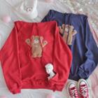 Cartoon Bear Applique Hoodie