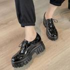 Platform Chunky Heel Lace-up Brogue Shoes