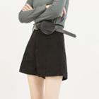 Belted High-waist Shorts With Pouch