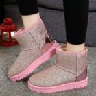 Sequined Short Snow Boots