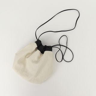 Drawcord Fabric Bucket Bag Ivory - One Size