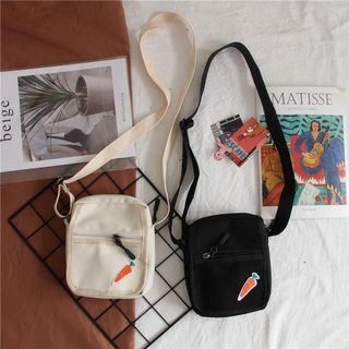 Carrot Embroidery Canvas Crossbody Bag
