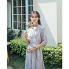 Elbow-sleeve Lace Trim Hanfu Dress