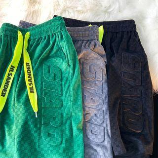 Lettering Checker Print Shorts