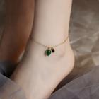 Agate Stainless Steel Anklet Gold - One Size