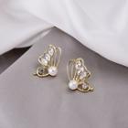 Rhinestone Butterfly Earring 1 Pair - E3020 - As Shown In Figure - One Size