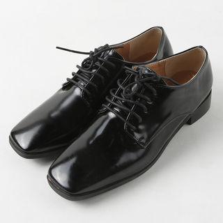Square-toe Patent Oxford Shoes