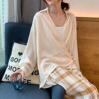 Lace-up Chiffon Shirt