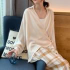 Lace-up Chiffon Shirt