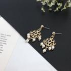 Faux Pearl Alloy Dangle Earring 1 Pair - White Faux Pearl - Gold - One Size