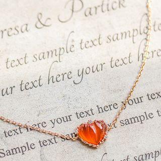 Heart Bracelet Gold & Orange - One Size