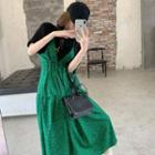 Short-sleeve Plain Loose-fit T-shirt / Sleeveless Leopard Dress