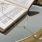 Faux Pearl Pendant Asymmetrical Necklace White Faux Pearl - Gold - One Size