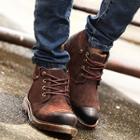 Burnished Leather Lace Up Boots