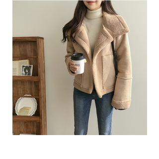 Single-button Fleece-lined Jacket