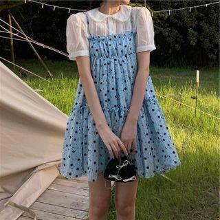 Strappy A-line Dress / Short-sleeve Blouse