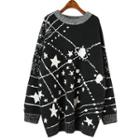 Star Jacquard Sweater Black - One Size